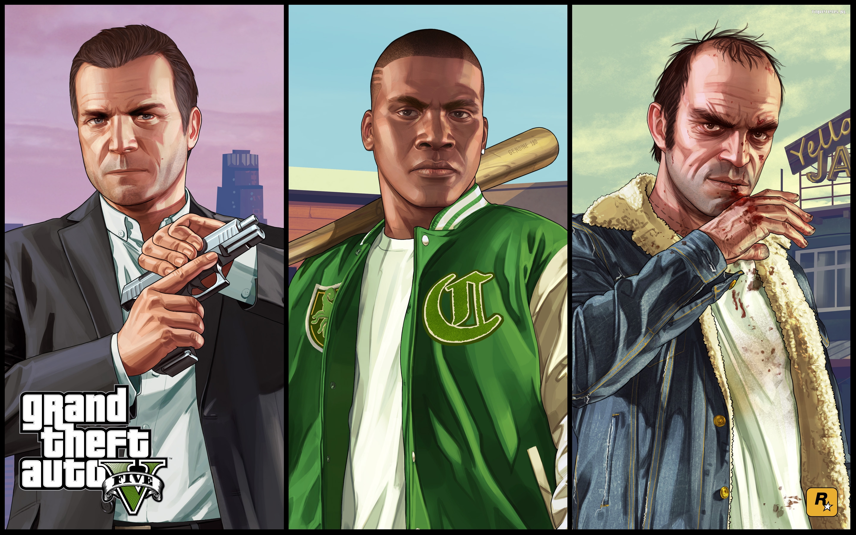 Grand Theft Auto V 047 Michael, Franklin i Trevor