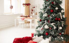 Swieta, Boze Narodzenie, Christmas 2092 Wnetrze, Salon, Choinka, Bombki