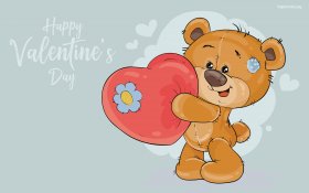 Walentynki, Milosc 1425 Happy Valentines Day, Mis, Teddy Bear, Vector