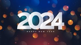 Sylwester, Nowy Rok, New Year 1202 Happy New Year 2024, Vector