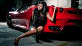 Kobieta, Girl 1920x1080 225 Czerwone Ferrari F430