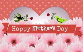 Dzien Matki 040 Kwiaty, Serce, Happy Mothers Day