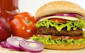 Hamburger 011 Fast food, Pomidor, Cebula