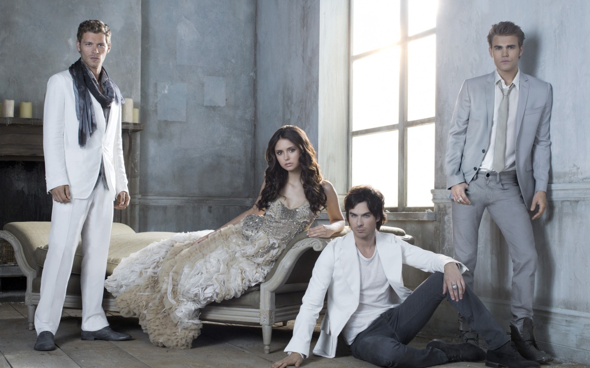 Pamietniki wampirow, The Vampire Diaries 020 Joseph Morgan, Nina Dobrev, Ian Somerhalder, Paul Wesley