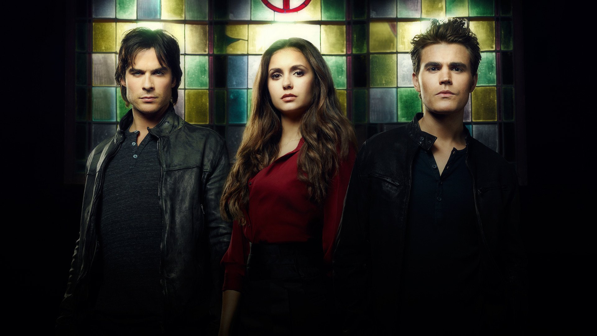Pamietniki wampirow, The Vampire Diaries 055 Ian Somerhalder, Nina Dobrev, Paul Wesley