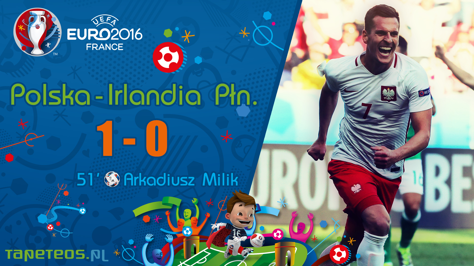 UEFA Euro 2016 Francja 077 Polska, Irlandia Polnocna, Arkadiusz Milik