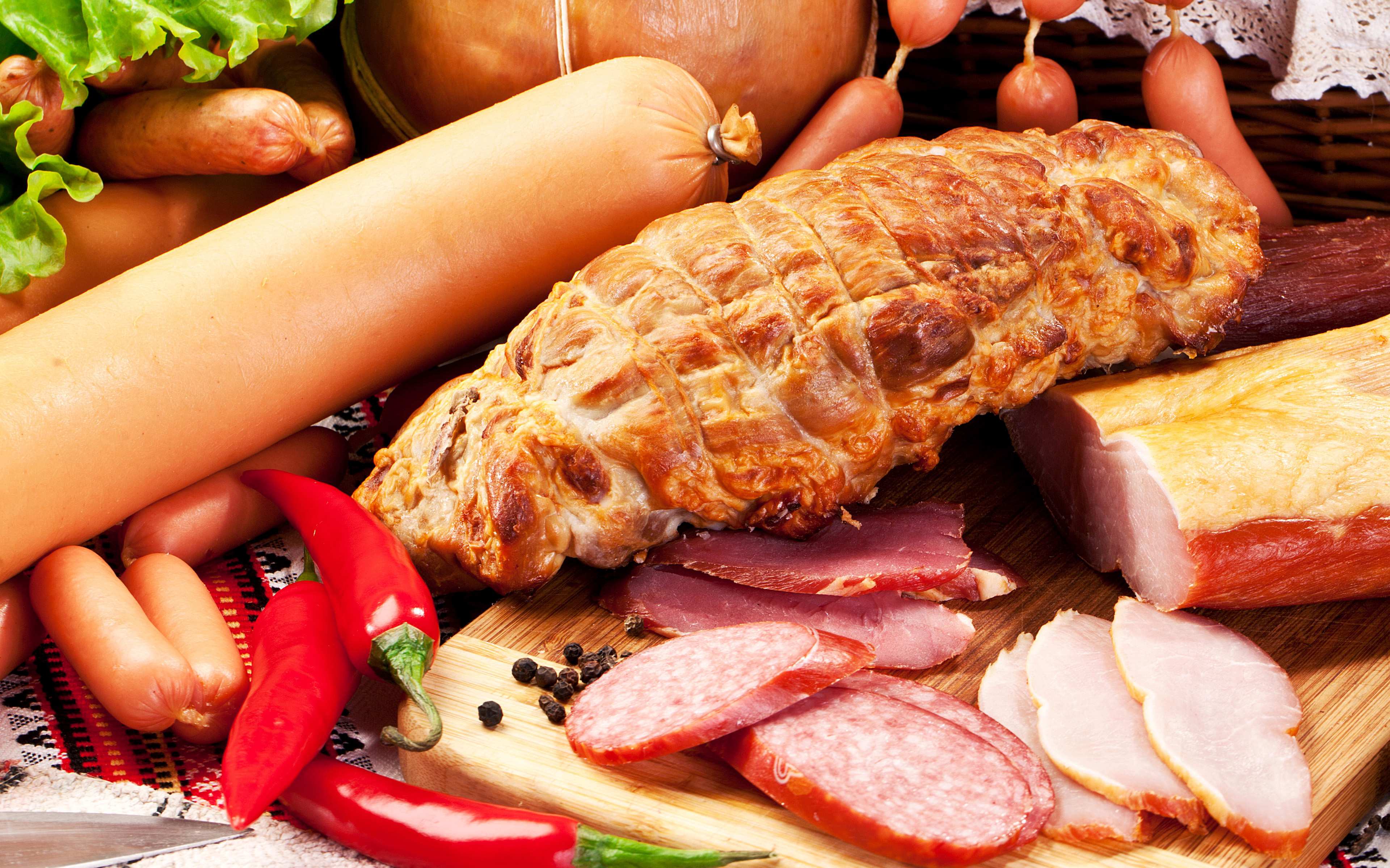 Mieso, Wedlina, Kielbasa, Parowki, Papryka, Przyprawy