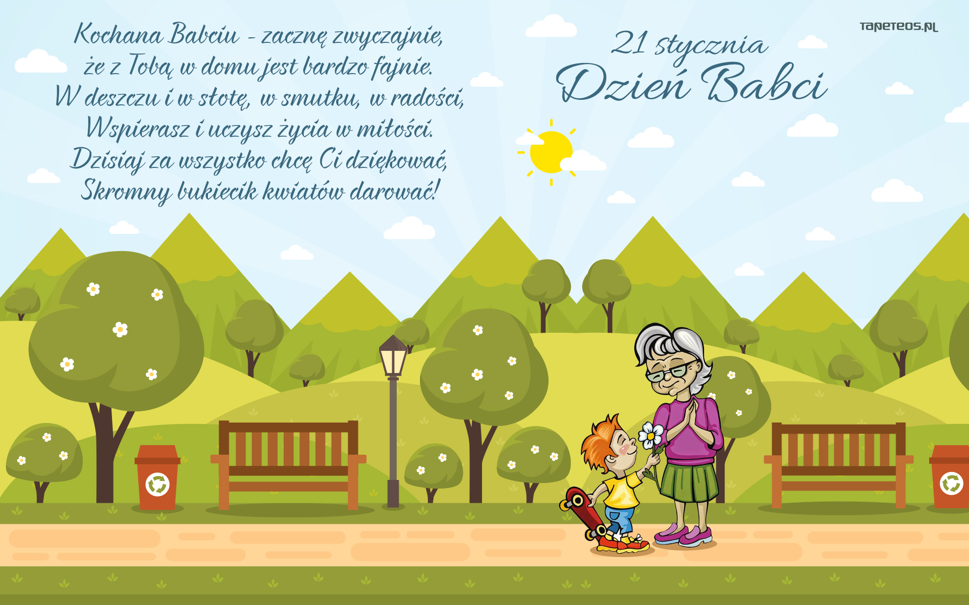 Dzien Babci i Dziadka 015 Vector, 21 Stycznia, Kartka, Zyczenia, Wierszyk