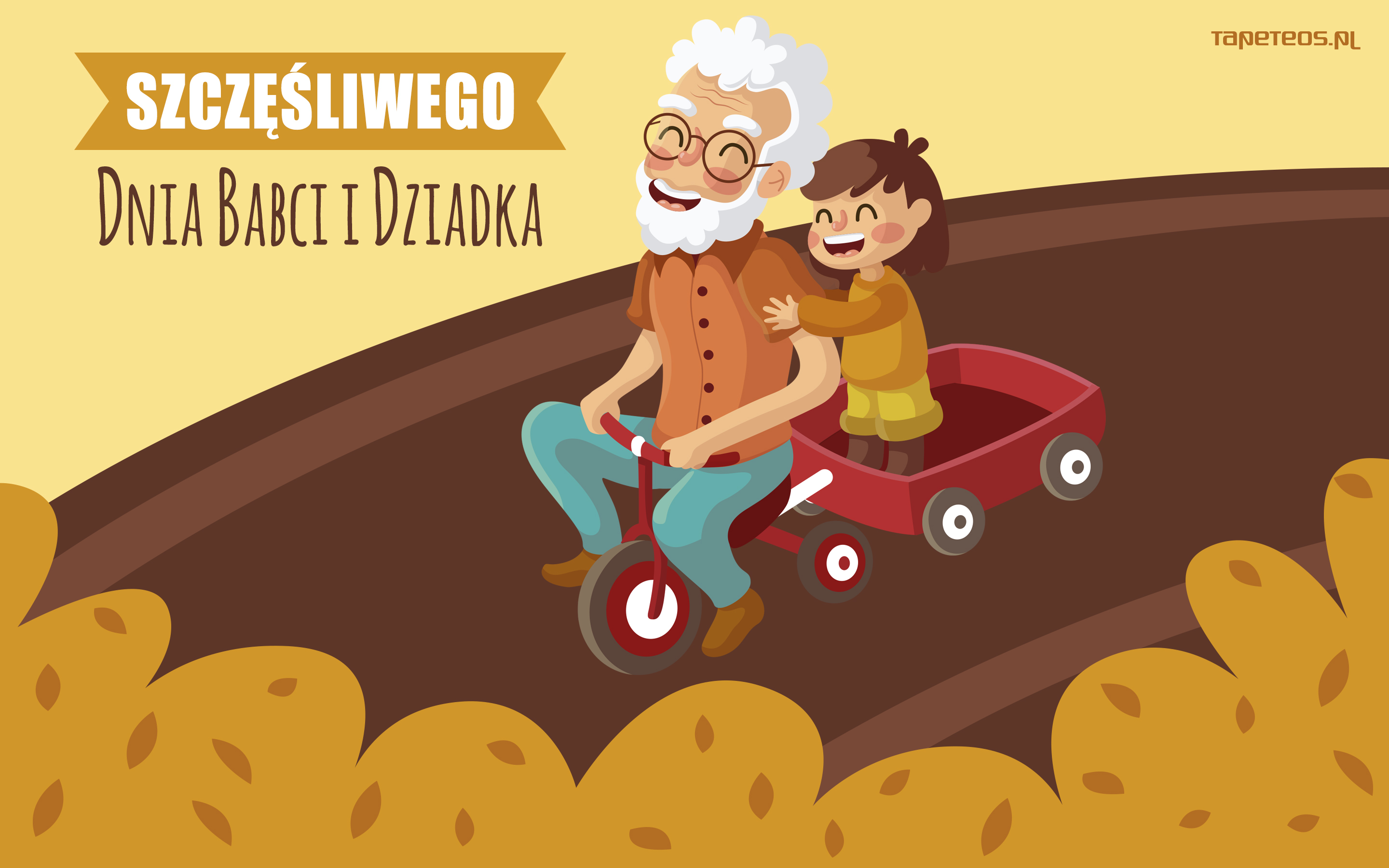 Dzien Babci i Dziadka 037 Szczesliwego Dnia Babci i Dziadka, Rowerek, Przyczepka