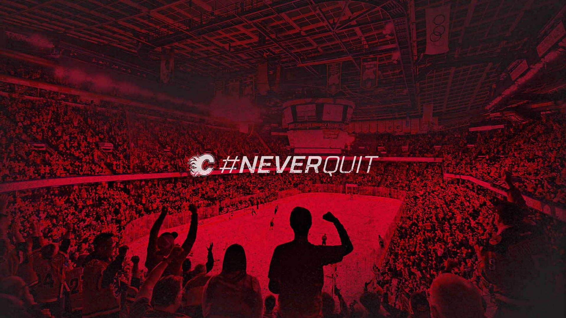 Calgary Flames 010 NHL, Hokej, Logo, Never Quit