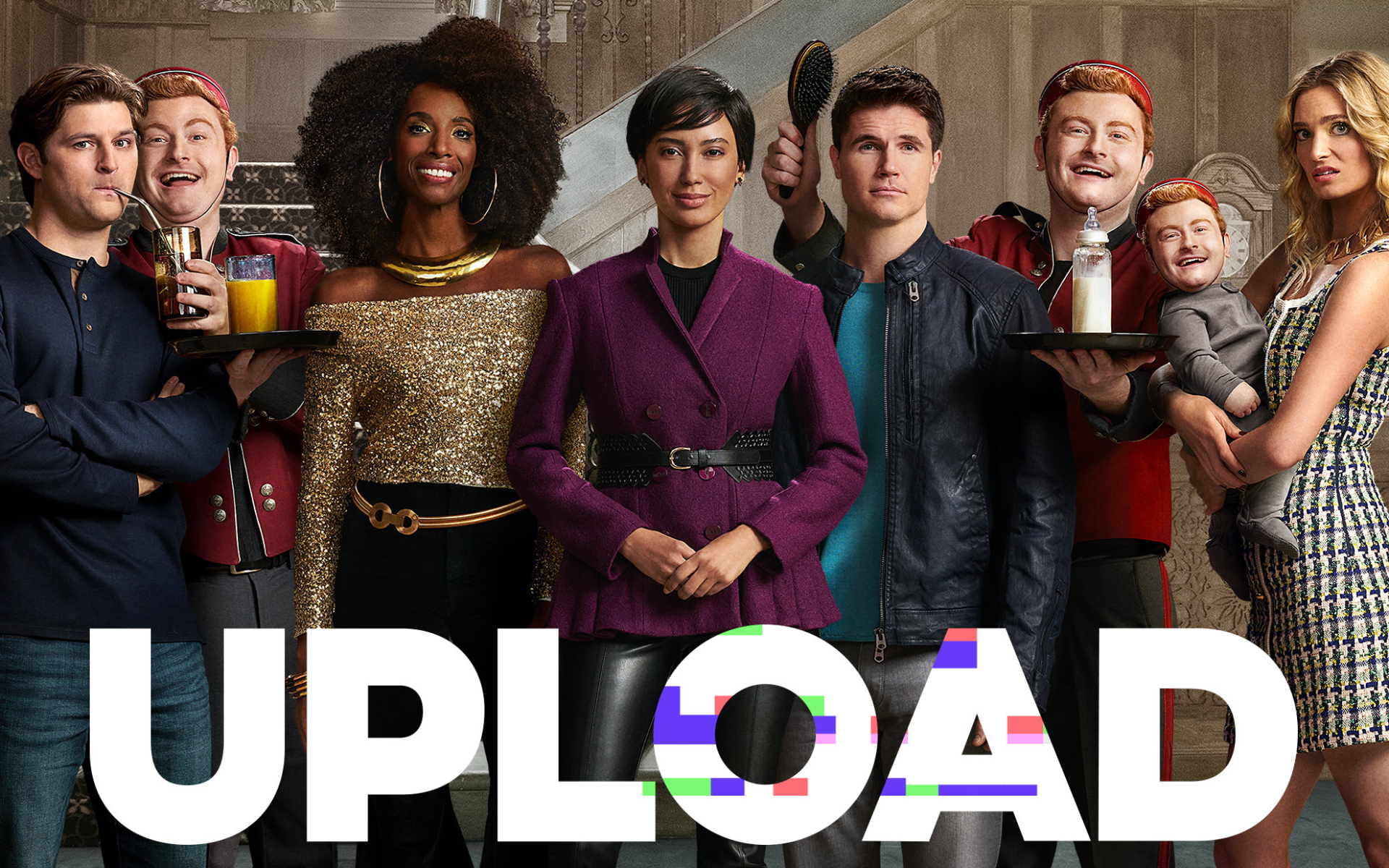 Upload (Serial TV 2020-) 003 Andy Allo jako Nora Antony, Robbie Amell jako Nathan Brown, Zainab Johnson jako Aleesha, Allegra Edwards jako Ingrid Kannerman, Kevin Bigley jako Luke, Owen Daniels jako AI