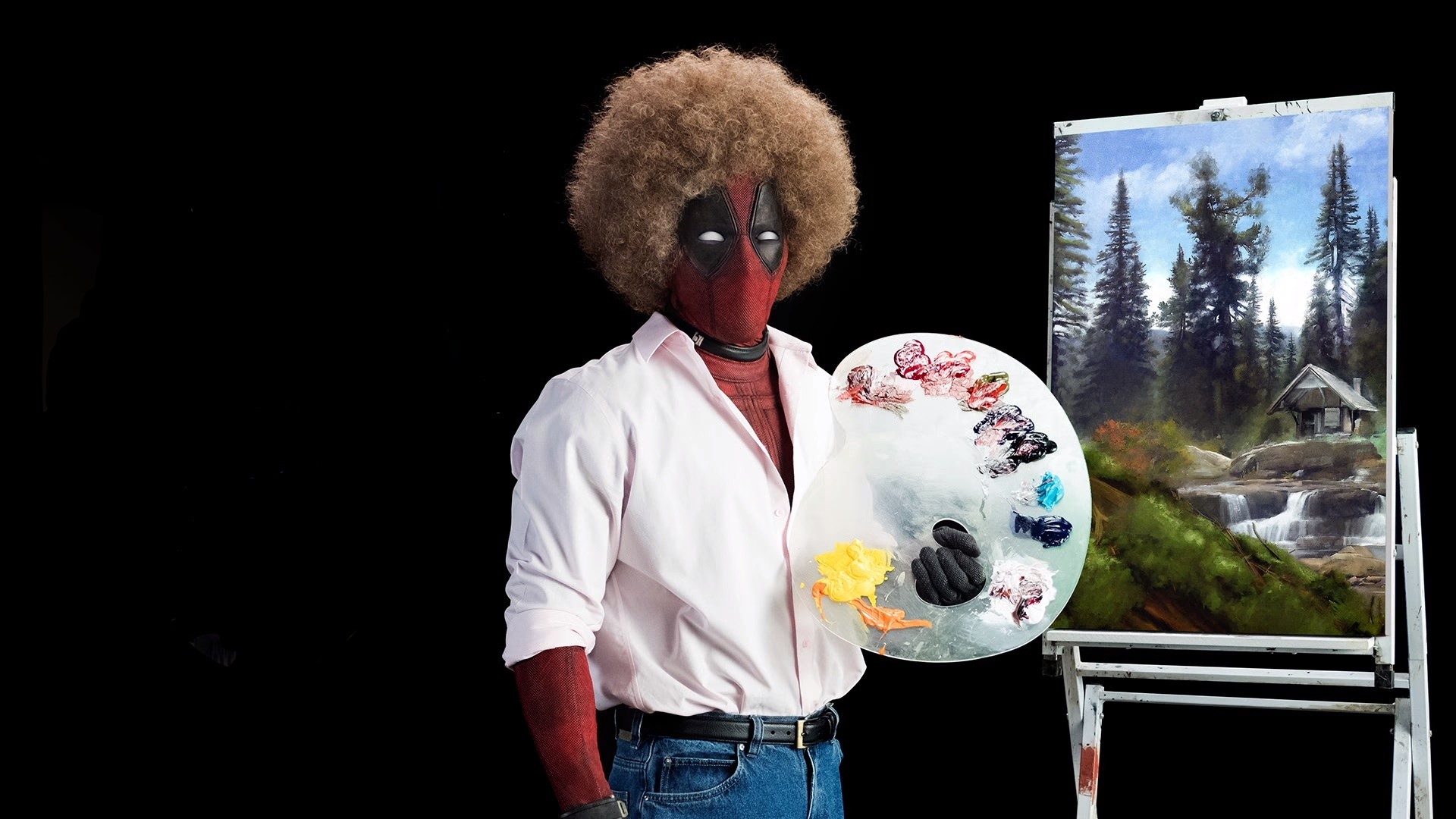 Deadpool 2 2018 009 Bob Ross Painting Ryan Reynolds