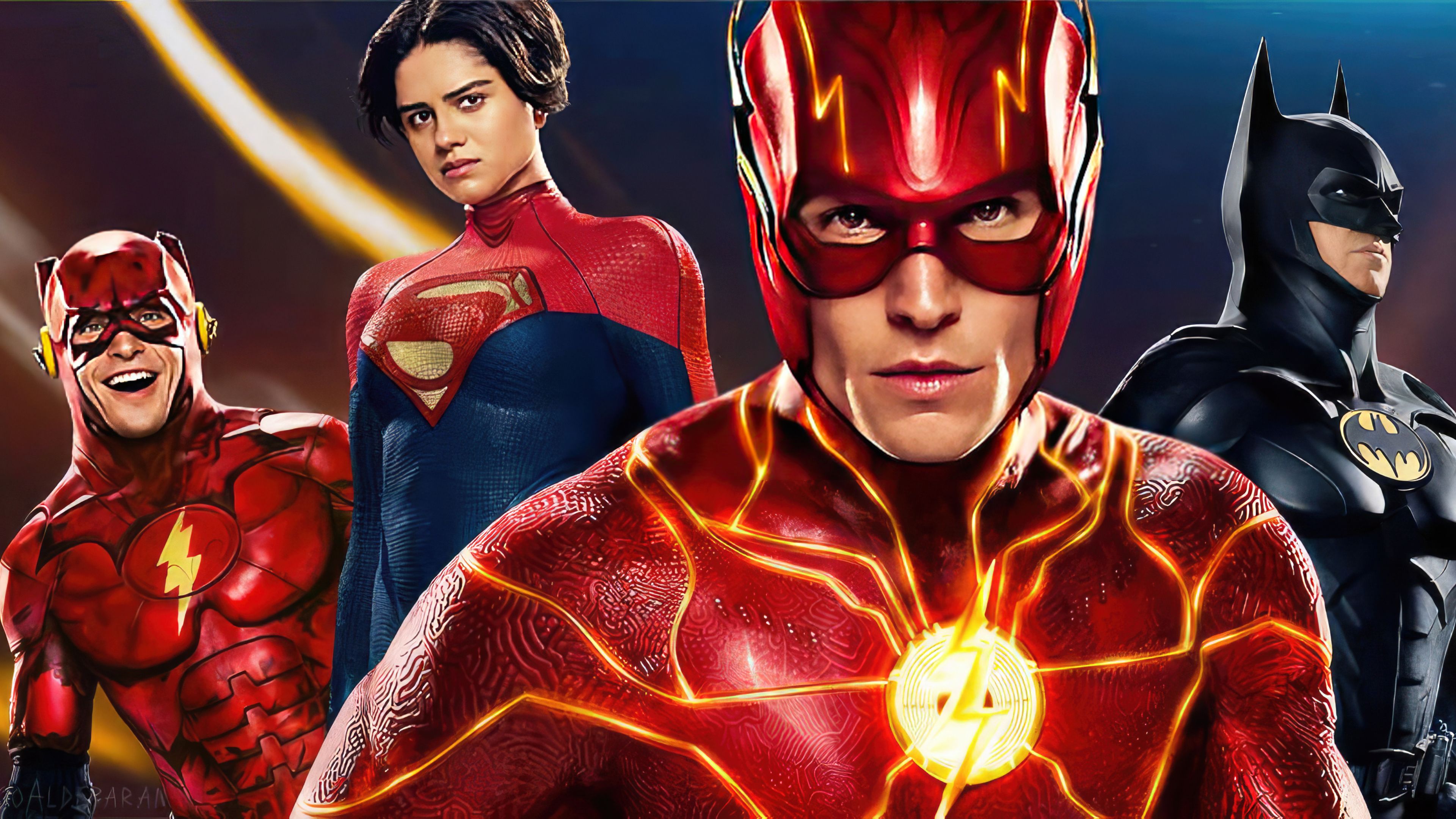 Flash (2023) The Flash 027 Ezra Miller jako Flash (Barry Allen), Henry Allen, Supergirl, Batman
