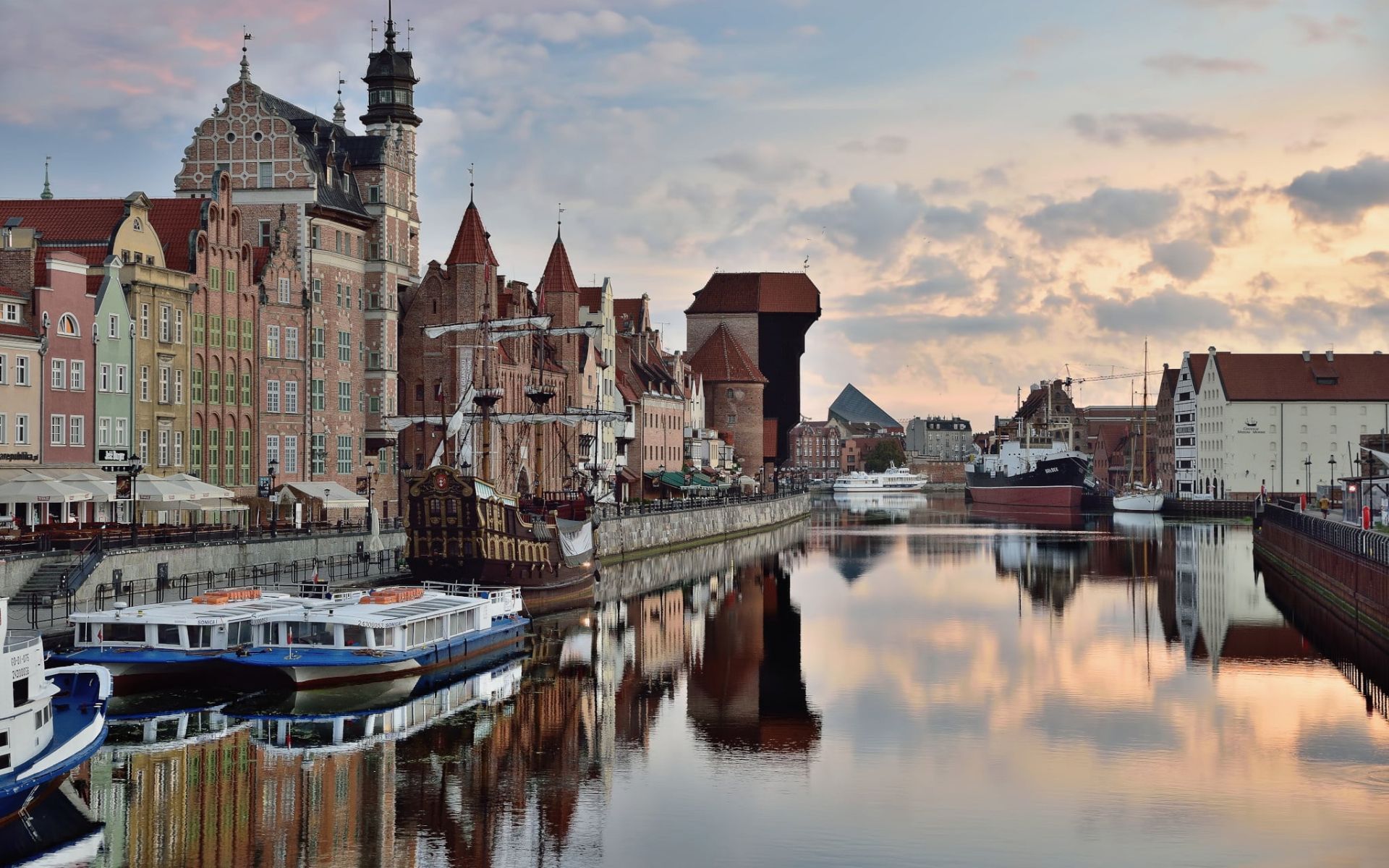 Gdansk 004 Polska, Budynki, Architektura, Rzeka