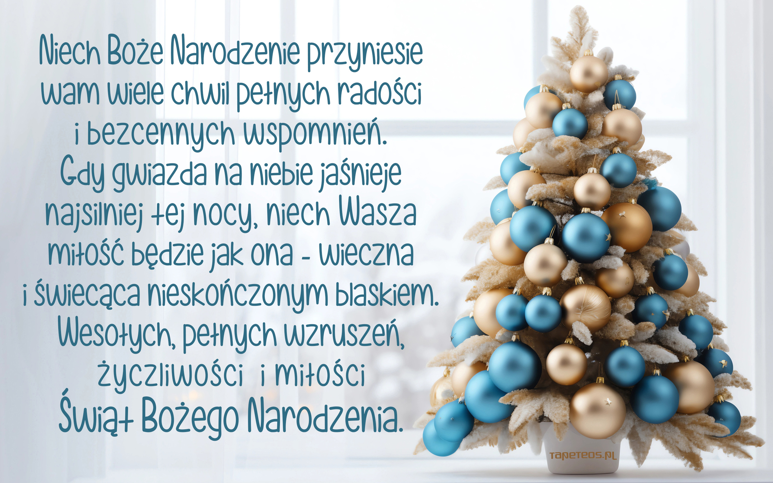 Swieta, Boze Narodzenie, Christmas 2265 Zyczenia Swiateczne, Choinka, Bombki, Niech Boze Narodzenie
