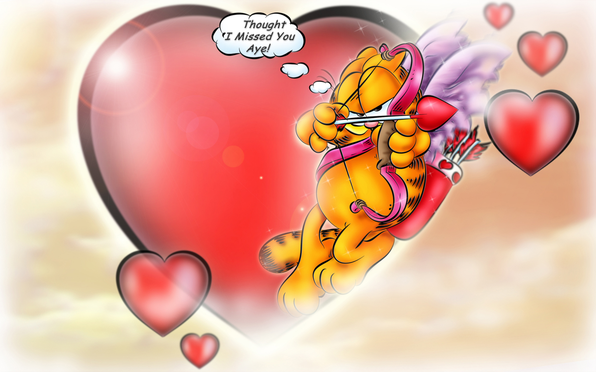 Walentynki 1920x1200 287 Kupidyn, Amor, Garfield