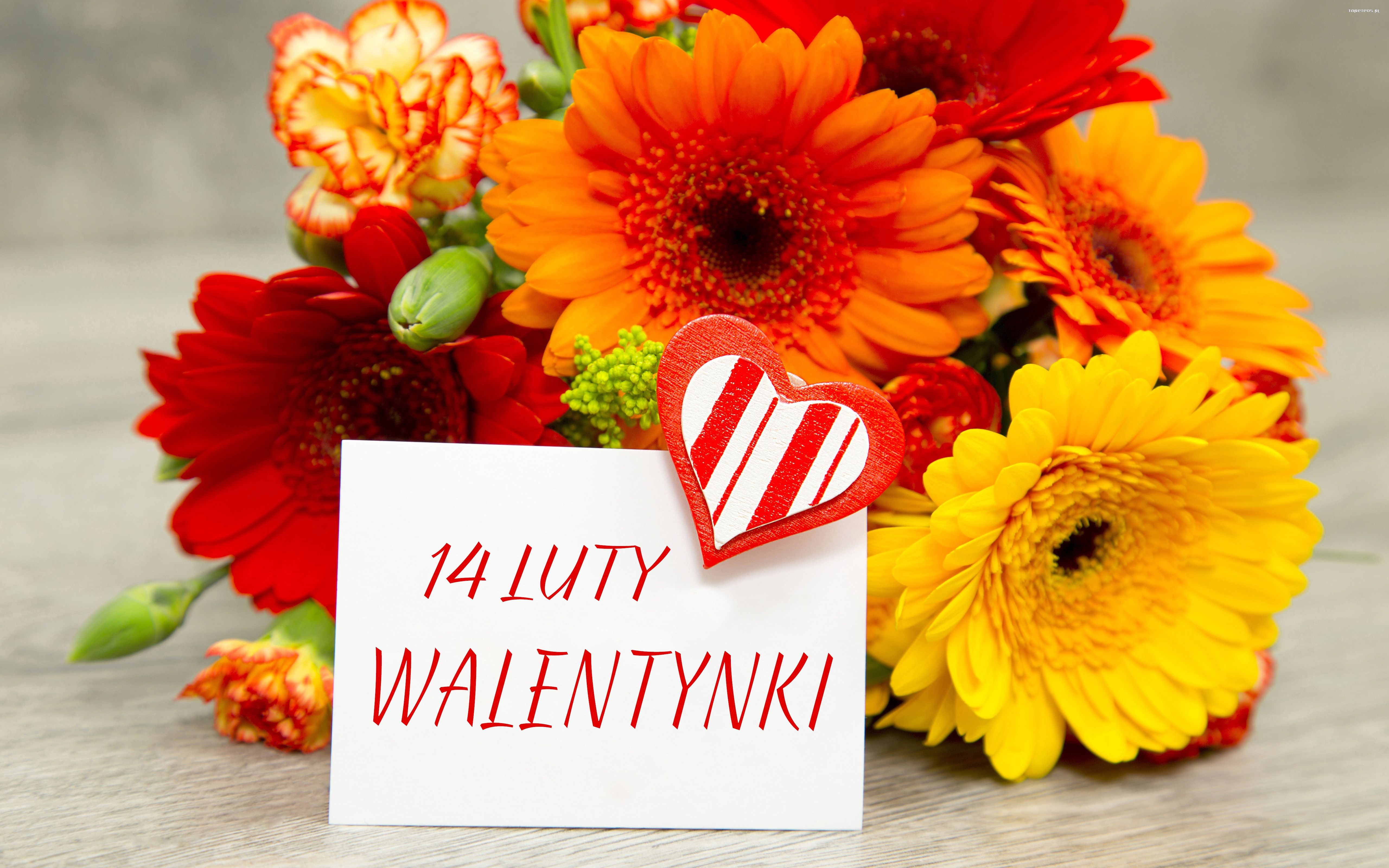 Walentynki, Milosc 1318 Kwiaty, Serce, Karteczka