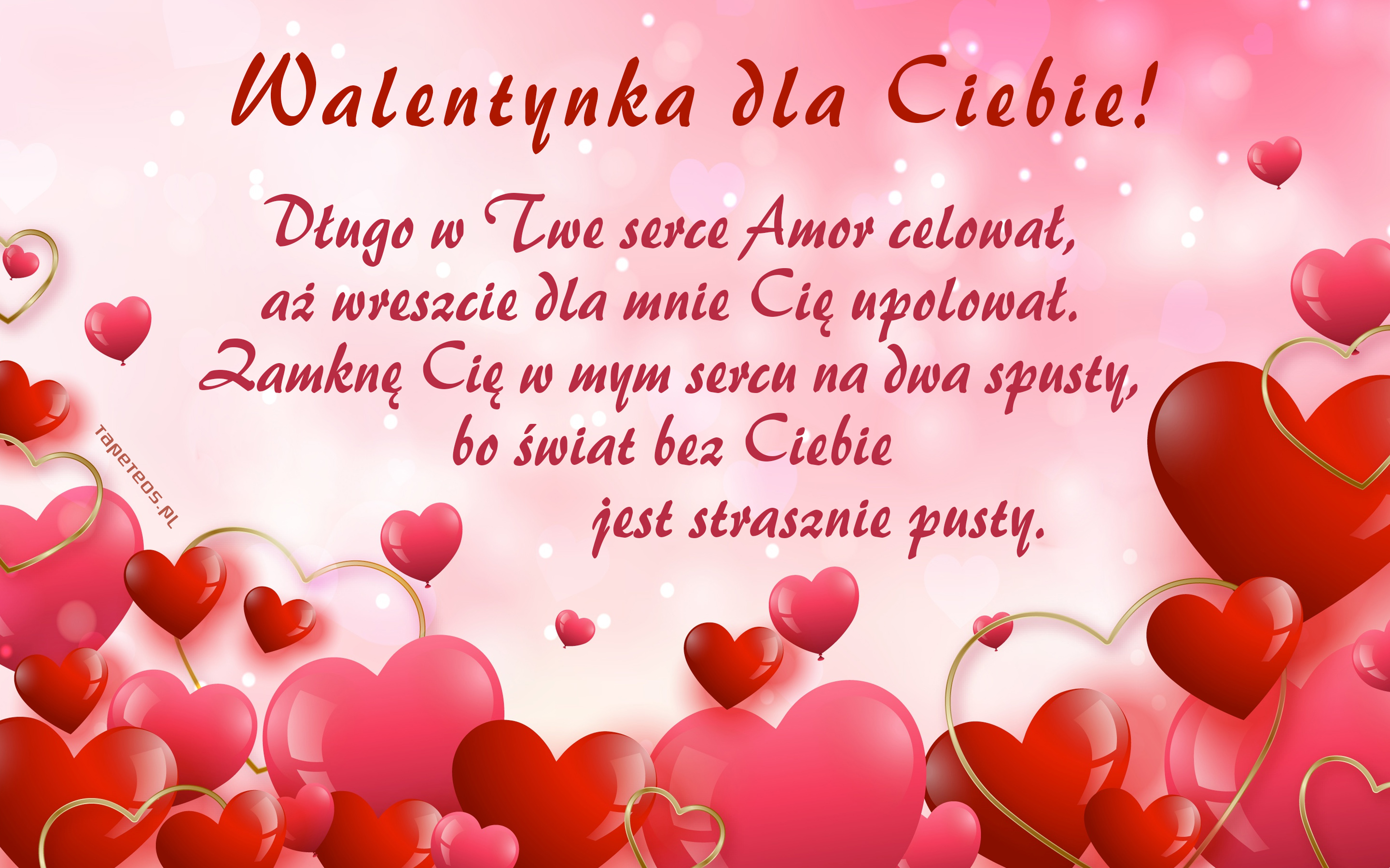 Walentynki, Milosc 1473 Walentynka, Zyczenia Walentynkowe, Dlugo w Twe serce Amor ...