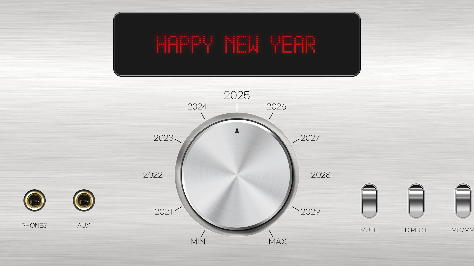Sylwester, Nowy Rok, New Year 1277 Happy New 2025 Year, Pokretlo, Wyswietlacz