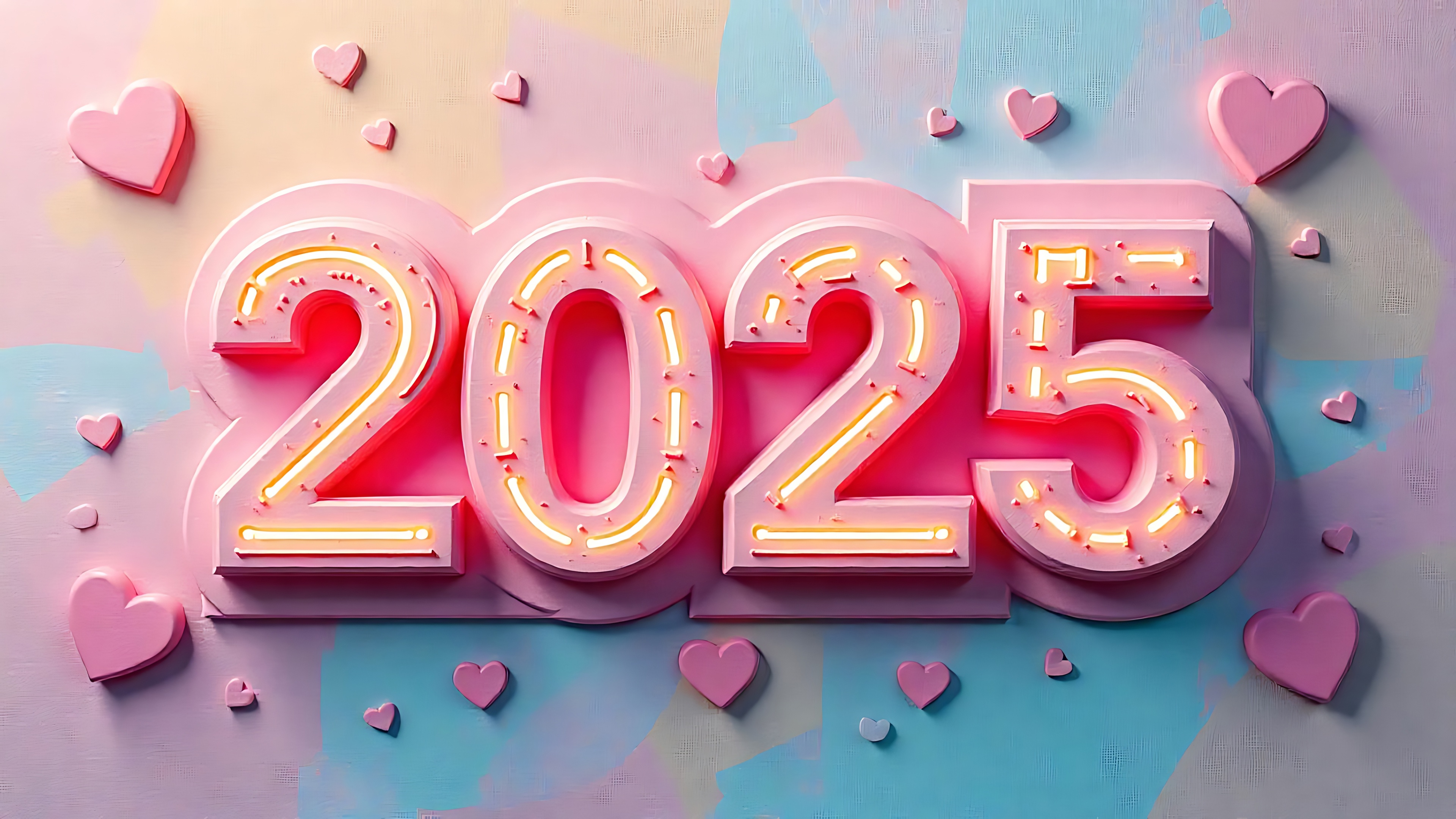 Sylwester, Nowy Rok, New Year 1297 Serduszka, Rozowy Kolor, 2025