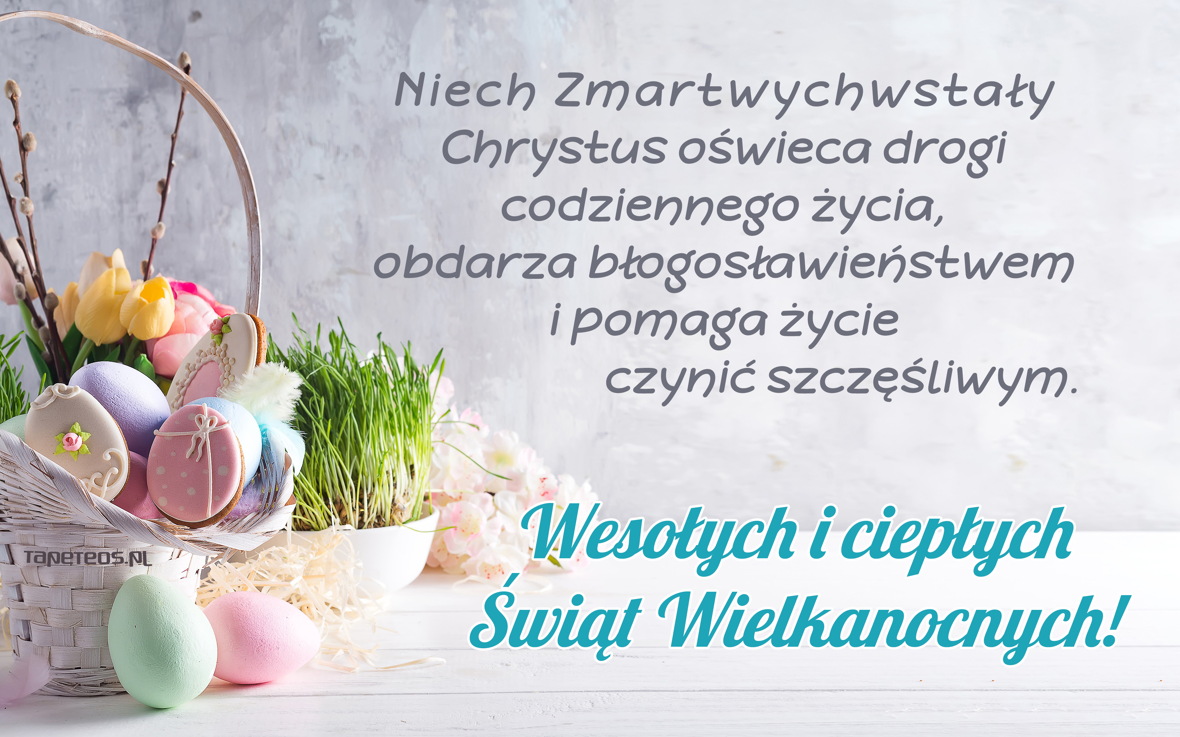 Wielkanoc 762 Zyczenia Wielkanocne, Pisanki, Rzezucha, Koszyk, Niech Zmartwychwstaly ...