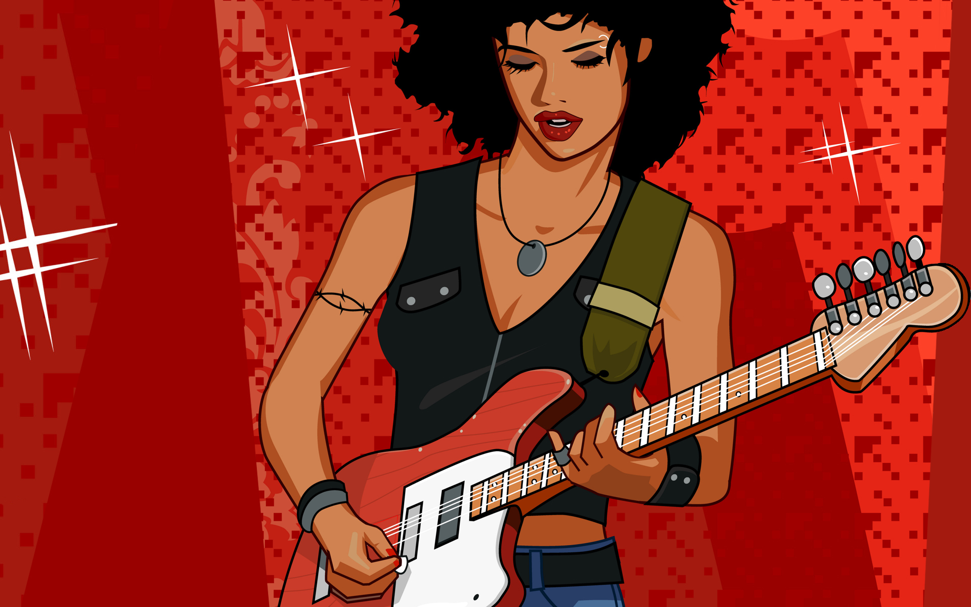 Muzyka 1920x1200 061 kobieta, gitara