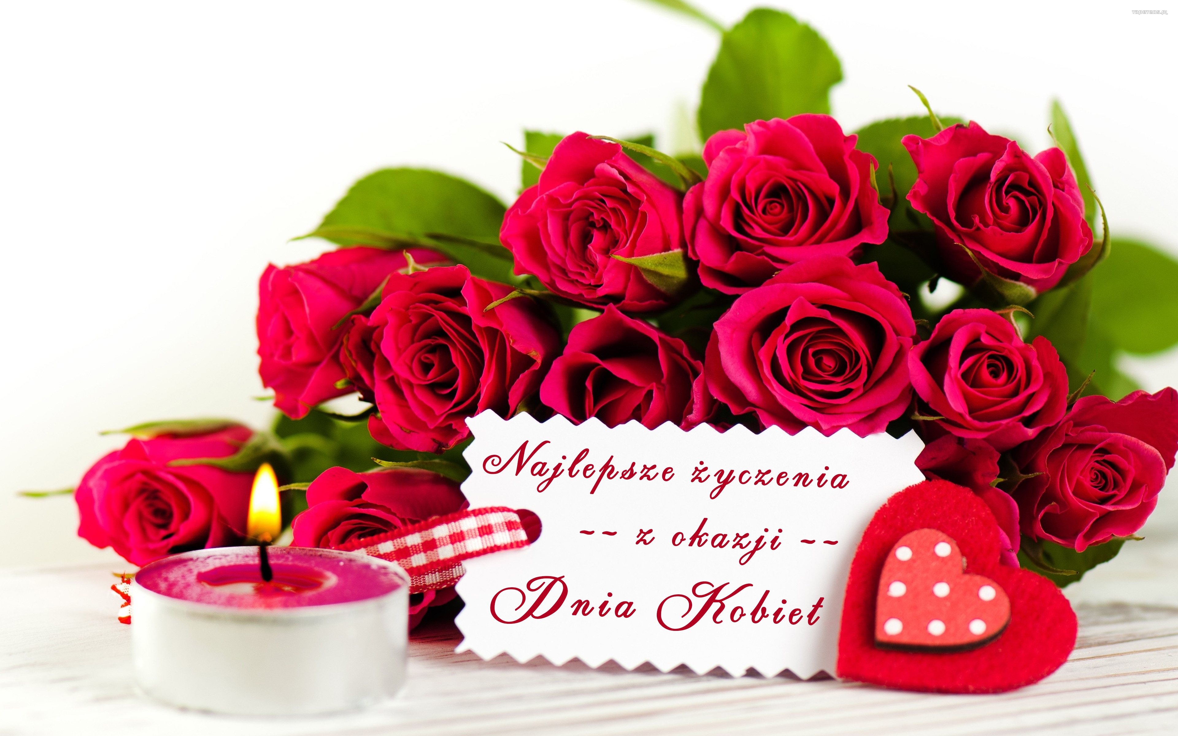 życzenia Na Dzień Kobiet Na Fb Dzien Kobiet 131 Kwiaty, Zyczenia, Swieczka, Serduszko - Tapety na pulpit