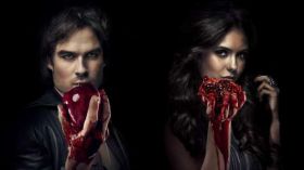Pamietniki wampirow, The Vampire Diaries 004 Ian Somerhalder jako Damon Salvatore, Nina Dobrev jako Elena Gilbert