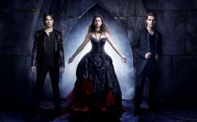 Pamietniki wampirow, The Vampire Diaries 035 Ian Somerhalder, Nina Dobrev, Paul Wesley