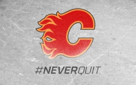 Calgary Flames 004 NHL, Hokej, Never Quit, Logo