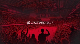 Calgary Flames 010 NHL, Hokej, Logo, Never Quit