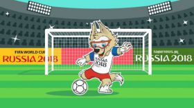 FIFA World Cup Russia 2018 030 Maskotka, Zabivaka, Boisko, Vector, Mistrzostwa Swiata w Pilce Noznej Rosja 2018