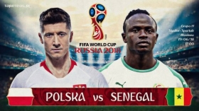 FIFA World Cup Russia 2018 038 19.06.2018 Mecz Polska - Senegal, Robert Lewandowski, Sadio Mane