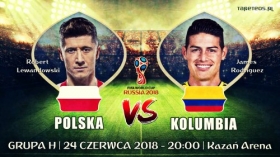 FIFA World Cup Russia 2018 041 24.06.2018 Mecz Polska - Kolumbia, Robert Lewandowski, James Rodriguez