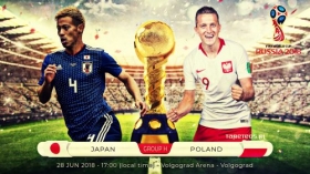 FIFA World Cup Russia 2018 043 28.06.2018 Mecz Japonia - Polska, Keisuke Honda, Piotr Zielinski