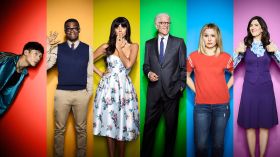 Dobre miejsce (2016) serial TV - The Good Place 031 Jianyu Li, Chidi Anagonye, Tahani Al-Jamil, Michael, Eleanor Shellstrop, Janet