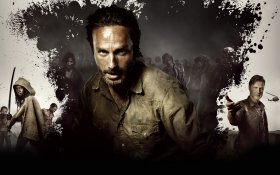 The Walking Dead (2010-) Serial TV 085 Andrew Lincoln jako Rick Grimes, Danai Gurira jako Michonne, David Morrissey jako Philip Gubernator Blake