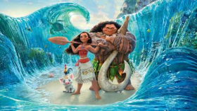 Vaiana Skarb oceanu (2016) Moana 008 Pua, Hei Hei, Vaiana i Maui