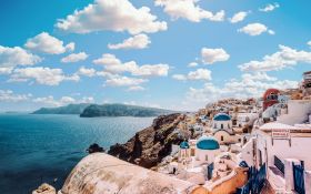 Grecja 003 Wyspa Santorini, Morze Egejskie, Budynki