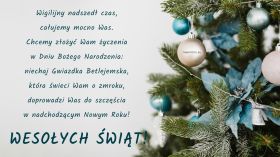 Swieta, Boze Narodzenie, Christmas 2139 Choinka, Bombki, Zyczenia Swiateczne, Wigilijny nadszedl czas ...