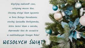 Swieta, Boze Narodzenie, Christmas 2139 Choinka, Bombki, Zyczenia Swiateczne, Wigilijny nadszedl czas ...