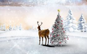 Swieta, Boze Narodzenie, Christmas 5120x3200 166 Zima, Snieg, Choinki, Renifer