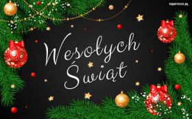 Wesolych Swiat, Vector, Zyczenia, Swierk, Bombki