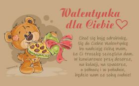 Walentynki, Milosc 1470 Mis, Teddy Bear, Zyczenia Walentynkowe, Choc sie boje odrobinke ...