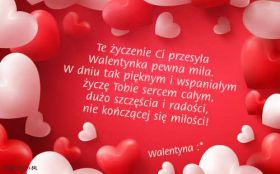 Walentynki, Milosc 1475 Serduszka, Zyczenia Walentynkowe, Kartka, Te zyczenia Ci przesyla ...