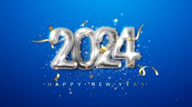 Sylwester, Nowy Rok, New Year 1199 Blue, Happy New Year 2024, Vector