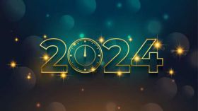 Sylwester, Nowy Rok, New Year 1203 Rok 2024, Vector