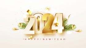 Sylwester, Nowy Rok, New Year 1210 Happy New Year 2024, Swierk, Vector