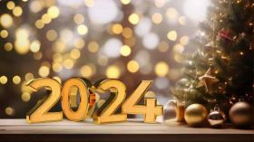 Sylwester, Nowy Rok, New Year 1233 Bombki, Choinka, Swiatla, 2024 Rok