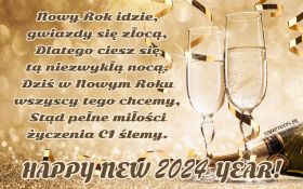 Sylwester, Nowy Rok, New Year 1253 Kieliszki Szampana, Zyczenia Noworoczne 2024, Nowy Rok Idzie ...